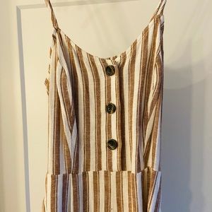 Tan Striped Cropped Jumper